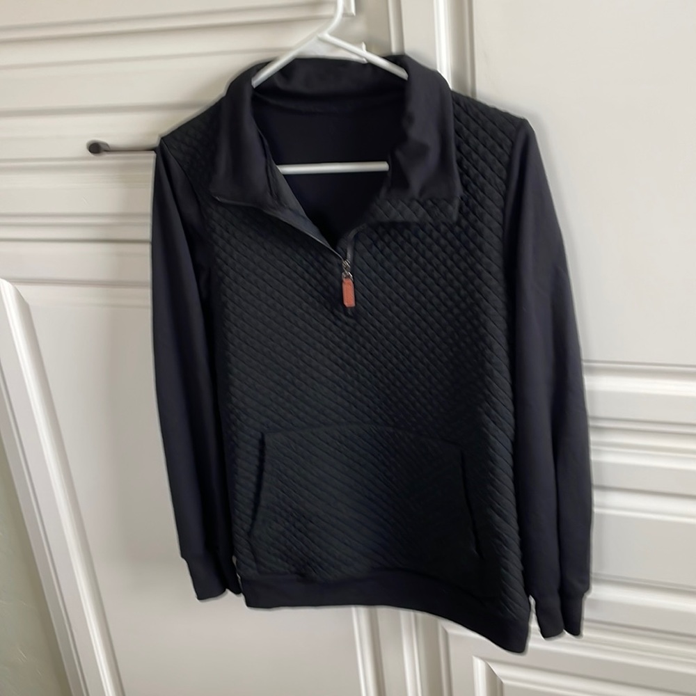 Quilted Pattern Lightweight Sweatshirt Pullover - image 2